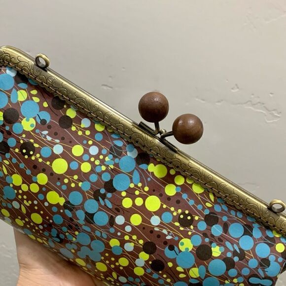 Handsewn Genuine Leather Wooden Ball Kisslock Clutch/Shoulder Bag/Crossbody - Picture 11 of 16